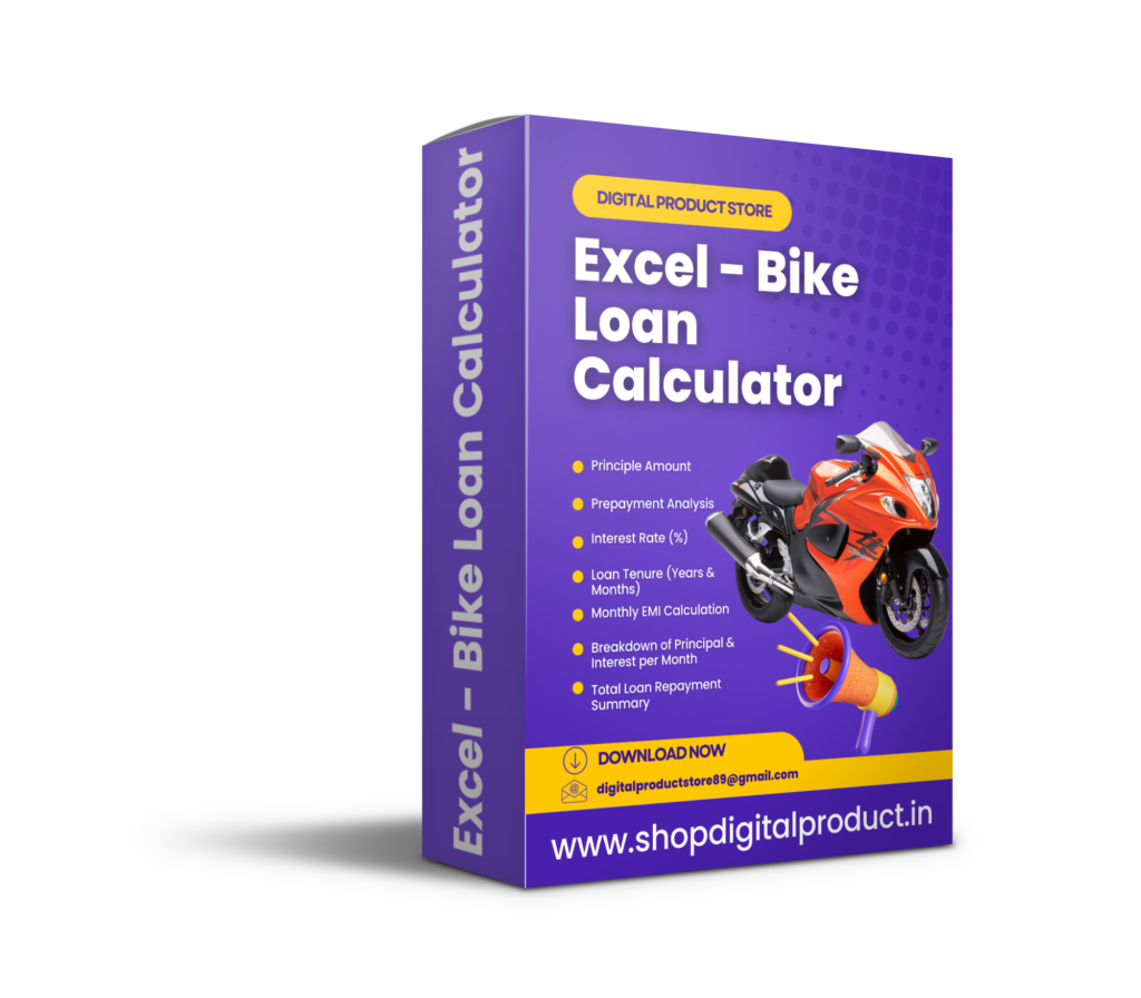 Excel – Bike Loan Calculator – Digital Product Store